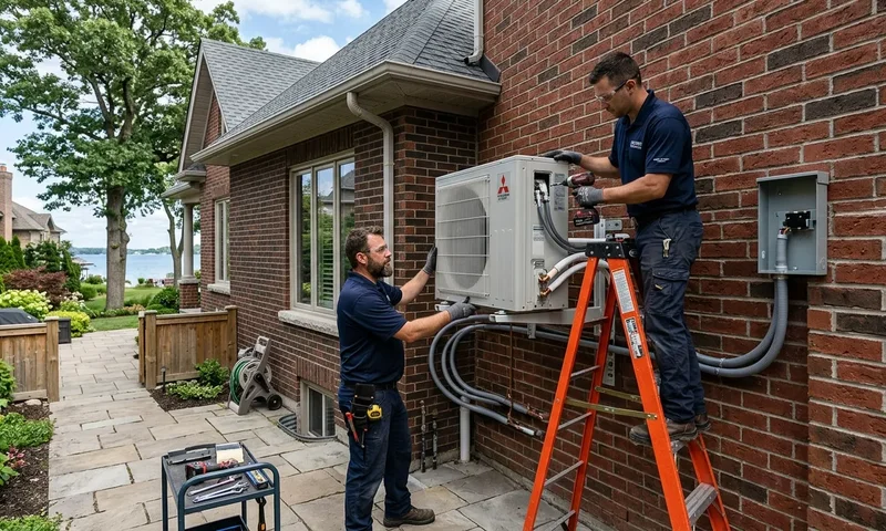 Heat pump installation by an HVAC contractor