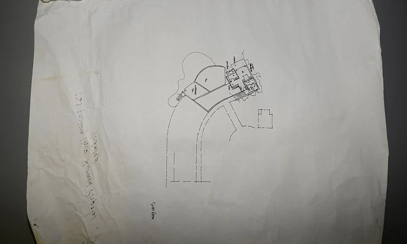 Building plans on a table