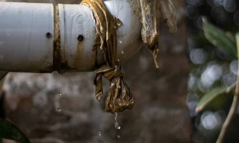 Water leak under a kitchen sink