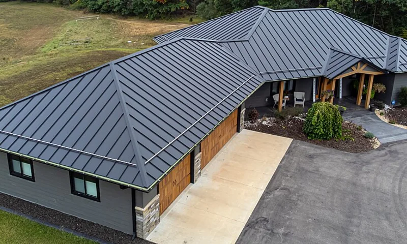Metal roof panels on a house